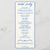 Programme Blue Drawn Together Bow Wedding Program (Dos)