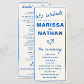 Programme Blue Drawn Together Wedding Program (Devant / Derrière)
