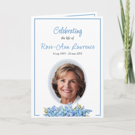 Programme Blue floral oublime-non fleurs funérailles pliées (Devant)