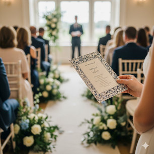 Programme Blue Floral vintage Delaware Chinoiserie mariage