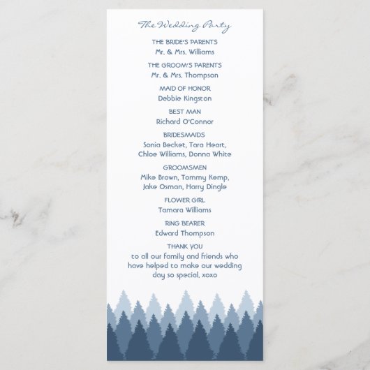 Programme Blue Forest Range Mariage de bois (Dos)