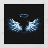 Programme Blue Glowing Angel Wings on black background (Devant)
