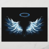 Programme Blue Glowing Angel Wings on black background (Devant)