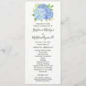 Programme Blue Hydrangea Fleurs Mariage d'aquarelle (Devant)