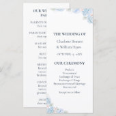 Programme Blue Hydrangea Watercolor Floral Wedding Program (Devant / Derrière)