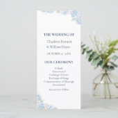 Programme Blue Hydrangea Watercolor Floral Wedding Program (Debout devant)
