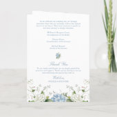 Programme Blue Hydrangea Wedding Ceremony Folded Program (Dos)