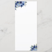 Programme Blue Navy Flowers Elegant Wedding Party (Dos)