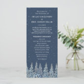 Programme Blue Rustic Winter Forest Wedding Program (Debout devant)