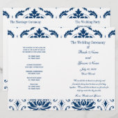Programme Blue Vintage Mariage damassé (Devant / Derrière)
