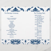Programme Blue Vintage Mariage damassé (Dos)