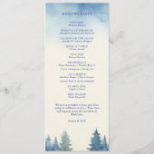 Programme Blue Watercolor Forêt nature moderne Mariage (Dos)