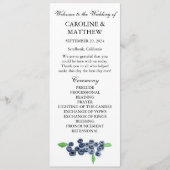 Programme Blueberries Blue Fruit Aquarelle Mariage rustique (Devant)