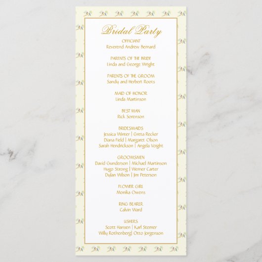 Programme Bluebirds Wedding Program (Dos)