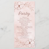 Programme Blush Pink & Rose Gold Foil Chic Mariage cérémonie (Dos)