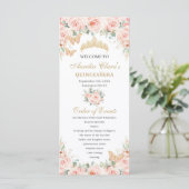 Programme Blush rose Floral or Quinceañera Ordre des événeme (Debout devant)