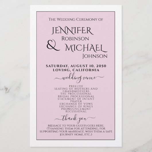 Programme | Blush simple et moderne (Devant)