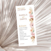 Programme Bohème réception fête Boho Floral Mariage