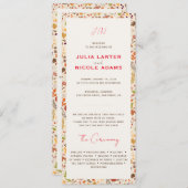 Programme Bohème séché Rustique Floral Automne Falls Mariage (Devant / Derrière)