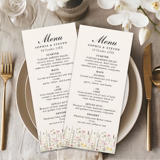 Programme Bohemian Cream Floral Wedding 