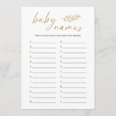 Programme Boho Baby Names Baby shower Jeu (Devant)