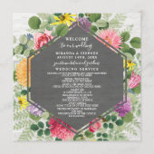 Programme Boho Botanical Brick Fleur sauvage Wedding Program (Devant)