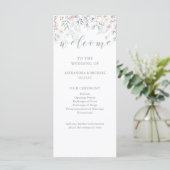 Programme Boho Botanical Coral and Grey Wedding (Debout devant)