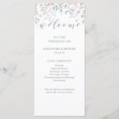 Programme Boho Botanical Coral and Grey Wedding (Devant)