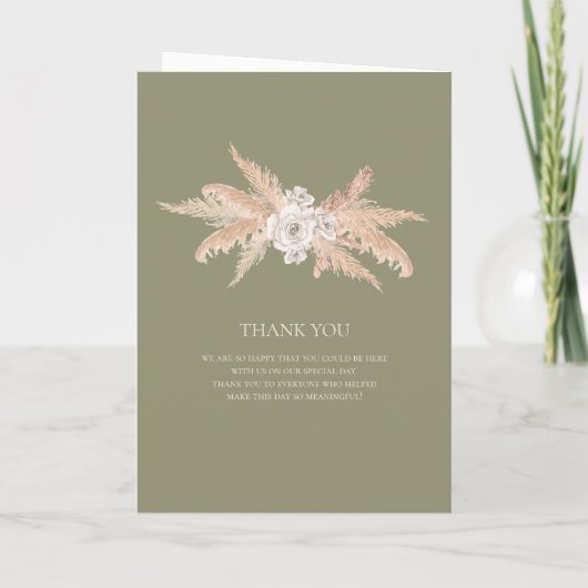 Programme Boho Botanical Ivory et Green Folt Mariage (Dos)