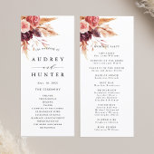 Programme Boho Burgundy Terracotta Mariage Floral
