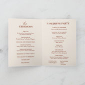 Programme Boho Burnt Orange Terracotta Mariage rustique (Intérieur)