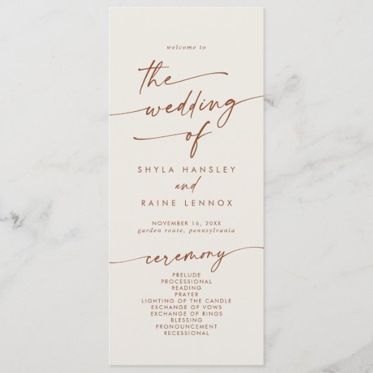 Programme Boho Chic Bohemian Cream Tea Longueur Mariage (Devant)