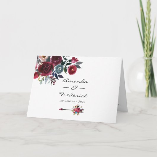 Programme Boho Chic Bourgogne et Mariage floral Navy (Devant)