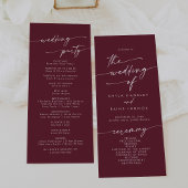 Programme Boho Chic Bourgogne Mariage Longueur du thé rouge