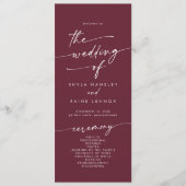 Programme Boho Chic Bourgogne Mariage Longueur du thé rouge (Devant)