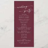 Programme Boho Chic Bourgogne Mariage Longueur du thé rouge (Dos)