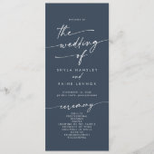 Programme Boho Chic Dark Navy Mariage Longueur du thé bleu (Devant)