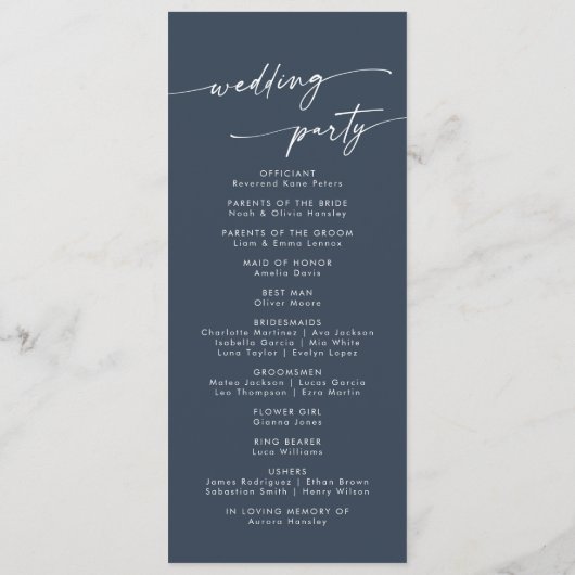 Programme Boho Chic Dark Navy Mariage Longueur du thé bleu (Dos)