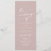 Programme Boho Chic Dusty Rose Mariage Longueur du thé rose (Devant)