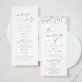 Programme Boho Chic Gray Wildflower Tea Length Wedding