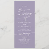 Programme Boho Chic Lavender Purple Tea Longueur Mariage (Devant)
