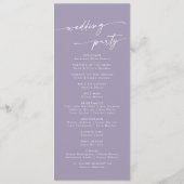 Programme Boho Chic Lavender Purple Tea Longueur Mariage (Dos)