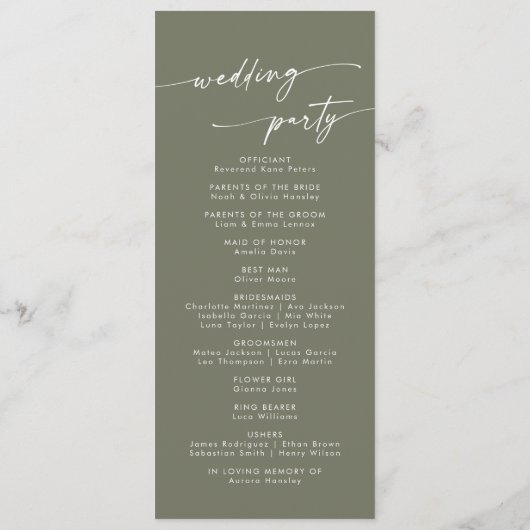 Programme Boho Chic Olive Green Tea Longueur Mariage (Dos)