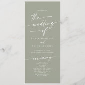 Programme Boho Chic Sage Green Tea Mariage (Devant)