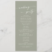 Programme Boho Chic Sage Green Tea Mariage (Dos)