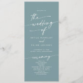 Programme Boho Chic Seafoam Turquoise Tea Mariage (Devant)