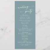 Programme Boho Chic Seafoam Turquoise Tea Mariage (Dos)