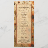 Programme Boho Chic Sienna Wildflowers Elegant Wedding (Dos)