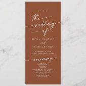 Programme Boho Chic Terracotta Tea Longueur Mariage (Devant)