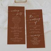 Programme Boho Chic Terracotta Tea Longueur Mariage